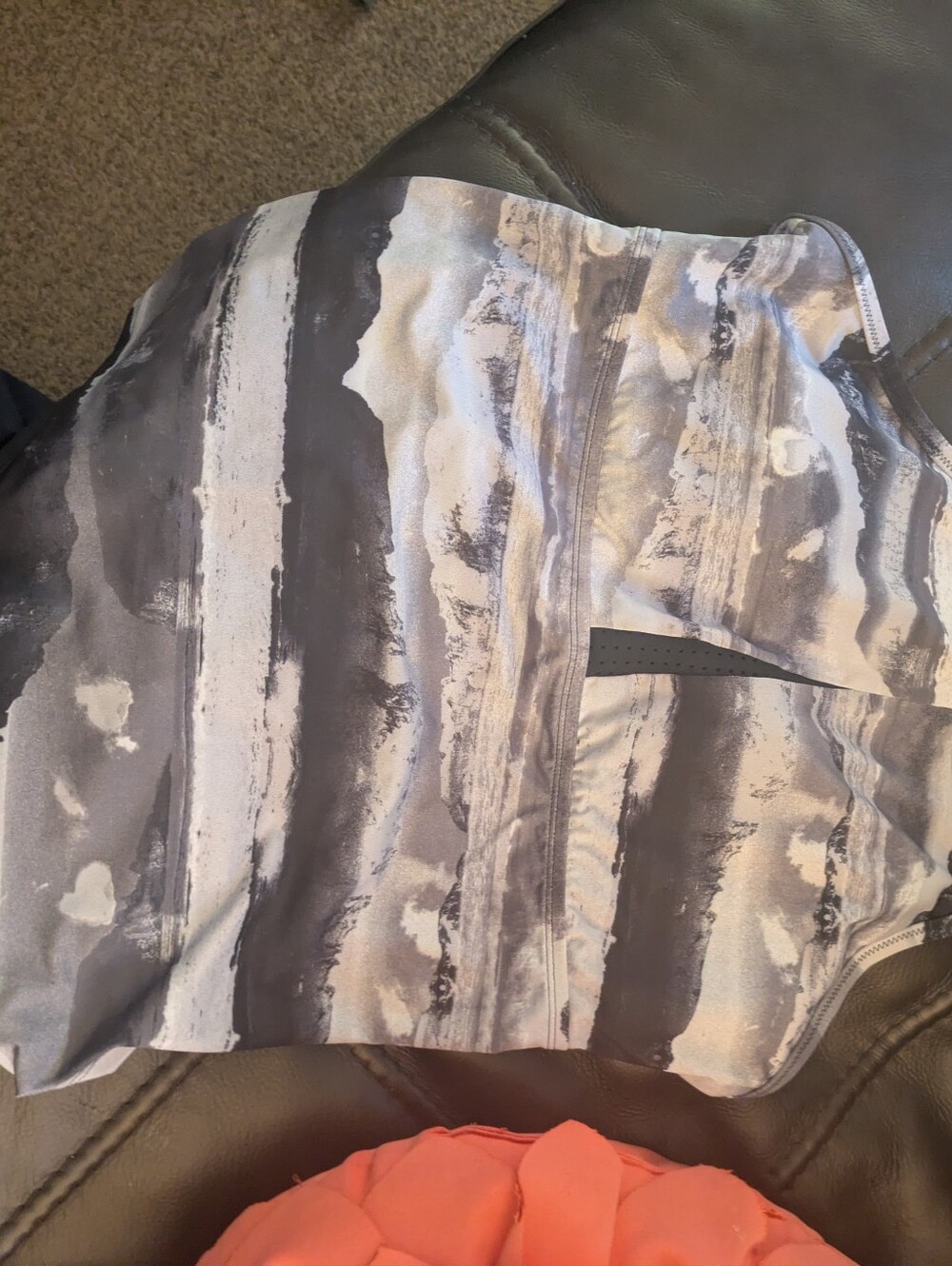 Gray & White Striped Athletic Tank Top